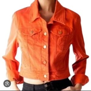 Anthropologie Pilcro And The Letterpress Women's Orange Denim Jacket